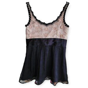 Next Signature Gold Black Silk Shimmer Sleeveless Occasion Top UK 8 US 4 Party